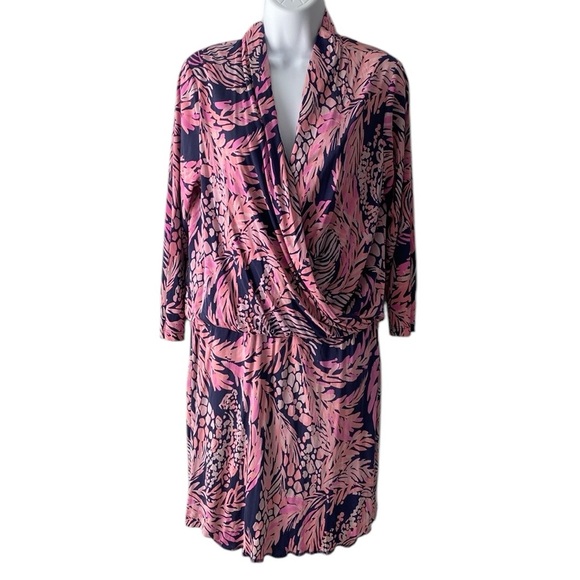 Lilly Pulitzer Felizia Silk Wrap Dress L - Picture 1 of 11